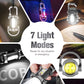 🔦 Újratölthető kulcstartó zseblámpa – 7 üzemmódú LED + COB mini lámpa Type-C töltéssel