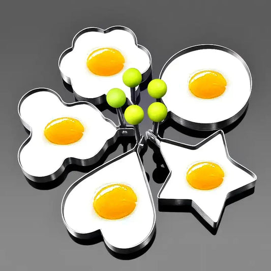 🍳❤️Rozsdamentes acél tükörtojásformák - 5 darabos készlet