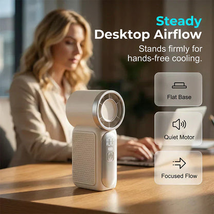 Turbós kézi ventilátor – 16900 RPM, 6 sebességfokozat, LED kijelző. 🌬️✨