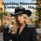 Női strasszos szívmintás cowboykalap – Elegáns francia jazz fedora