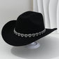 Női strasszos szívmintás cowboykalap – Elegáns francia jazz fedora