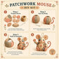 🧵  DIY patchwork egér varrókészlet (teljes anyagok, lépésről lépésre útmutató) 🐭