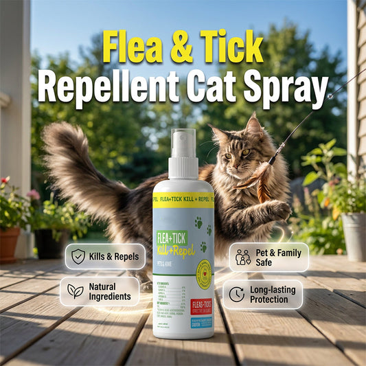 🐱 Védje meg macskáját gyorsan – Bolha- és kullancsirtó spray macskáknak természetes illattal – Utánvétes 🛡️💚