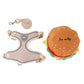 ⏰Aranyos hamburgeres kutyahám és póráz szett mini hátizsákkal🍔🦮