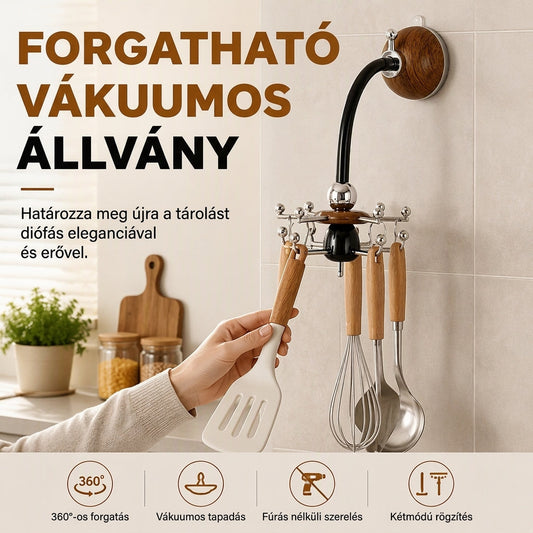 🛁Forgó vákuumos tapadású konyhai eszköztartó🌀